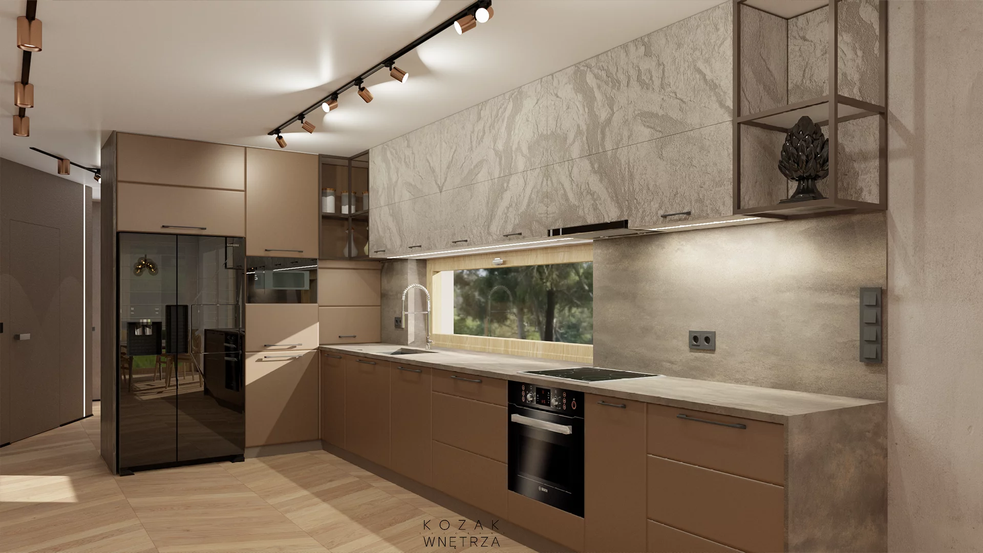 Projekt wnętrza z oświetleniem ambientowym