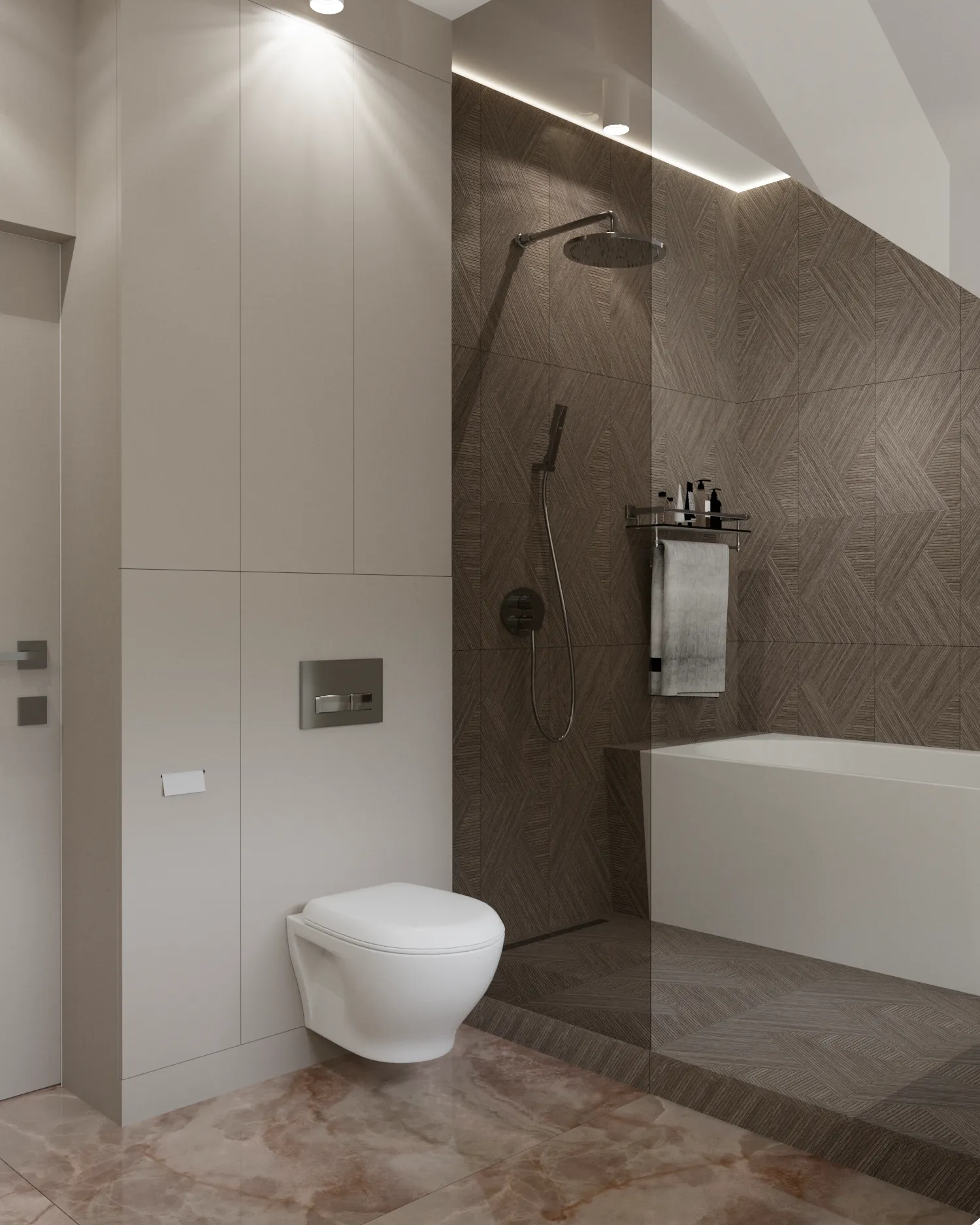 piękna-łazienka-w-domu-z-prysznicem-i-wanną-w-połączeniu