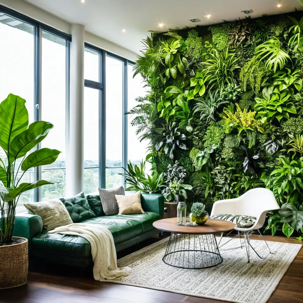 zielona-ściana-w-salonie-rosliny-na-scianie